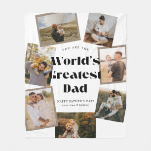 Manta Polar El mejor papá del mundo 7 Collage de fotos