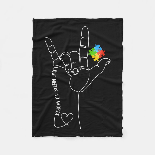 Manta Polar El Mes De Conciencia Del Autismo No Necesita Palab (Anverso)