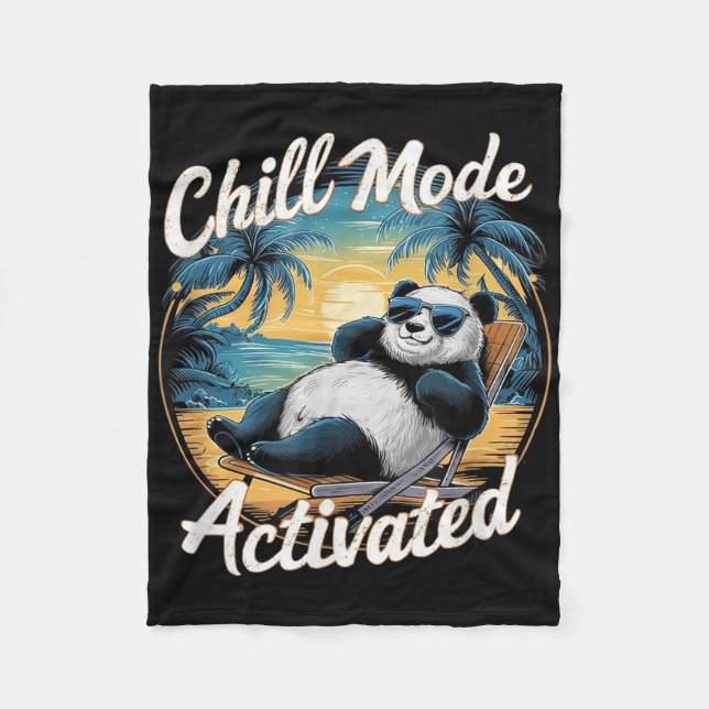 Manta Polar El Modo Chill Activado Divertido Panda Chilling En (Anverso)