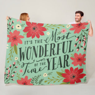 Manta Polar El momento más maravilloso de la floral navideña