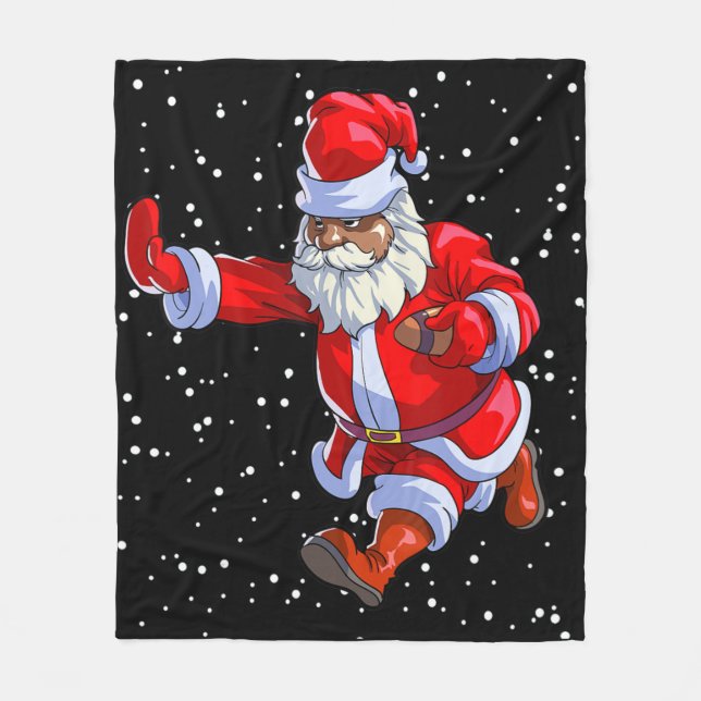 Manta Polar El negro afroamericano Santa Claus Fútbol Afro C (Anverso)
