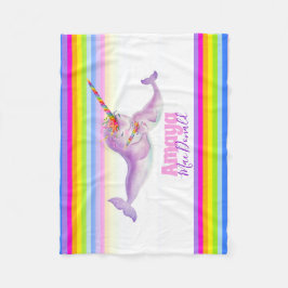 Manta Polar El nombre del arcoiris del narwhitssy colorido