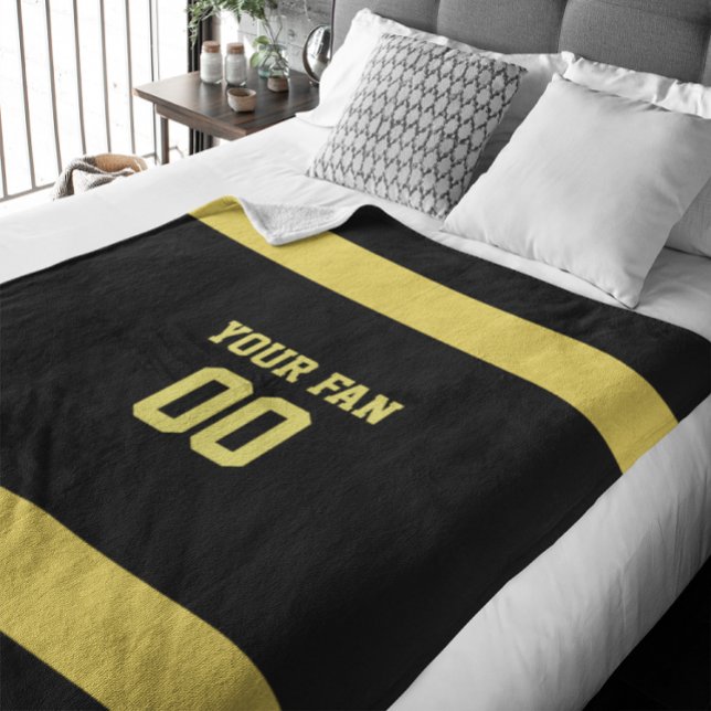 Manta Polar El oro del fútbol y el negro personalizado (Subido por el creador)