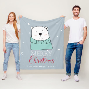 Manta Polar El oso Navidad personalizado