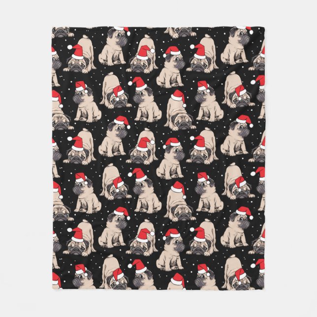 Manta Polar El patrón de los higos en Santa Hats (Anverso)