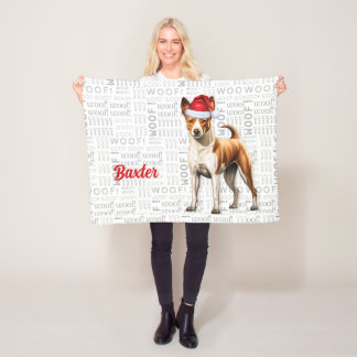 Manta Polar El perro de Basenji con sus nombres Navidades feri