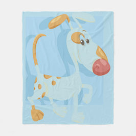 Manta Polar El Perro De Fondo Azul Va A Pasear