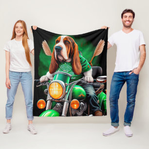 Manta Polar El perro perrito peruano basset conduciendo bicicl