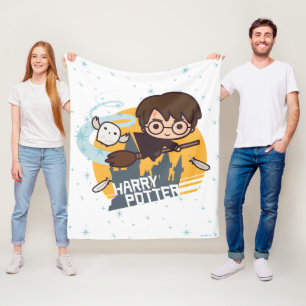 Manta Polar El personalizado Harry y Hedwig Flying Past Hogwar