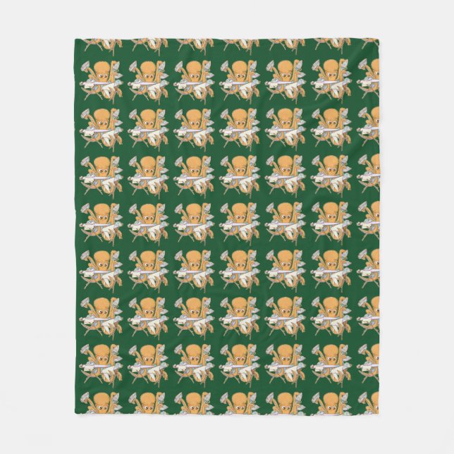 Manta Polar El planchado de pulpo, abrumado por las tareas. (Anverso)