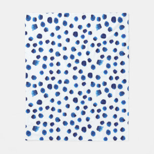 Manta Polar El polka azul acuarela marca un patrón ininterrump