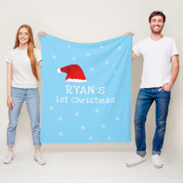 Manta Polar El primer Sombrero de Sombrero Azul de Santa Navid