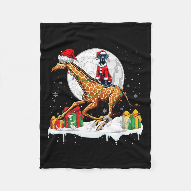 Manta Polar El propietario de Santa Great Dane Riding Giraffe  (Anverso)