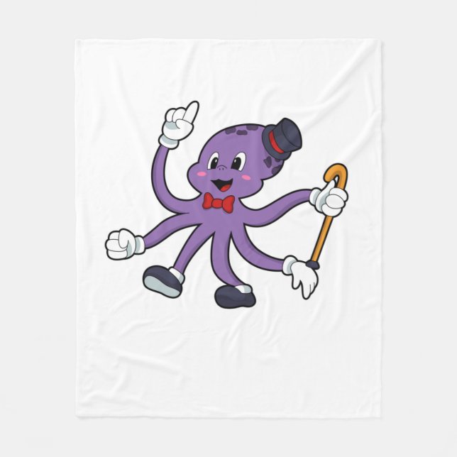 Manta Polar El pulpo como mago con Gorra (Anverso)