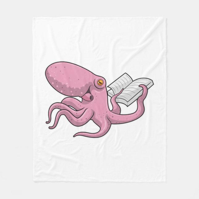 Manta Polar El pulpo como nervioso con el libro (Anverso)