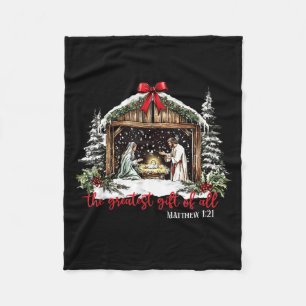 Manta Polar El regalo más grande de todos Jesús bebé Navidad c