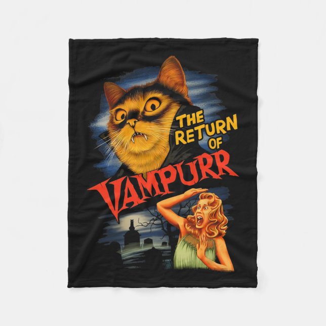 Manta Polar El Regreso Del Gato Funny De Vampurr (Anverso)