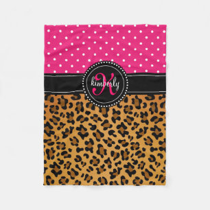 Manta Polar El rosa elegante del estampado leopardo puntea