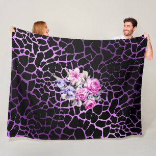 Manta Polar El Rosa negro morado moderno de lujo Tigar
