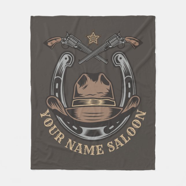 Manta Polar El salvaje Revólver Oeste Horseshoe Cowboy Saloon (Anverso)