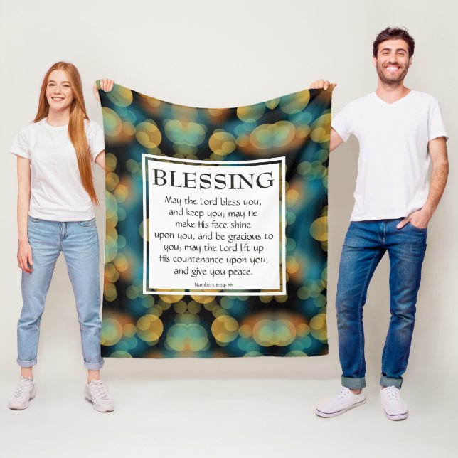 MANTA POLAR EL SEÑOR BENDIGO TIENES 6:24-26 AZUL (In situ)