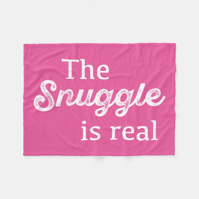 Manta Polar El Snuggle es divertido rosado real (Frente (Horizontal))
