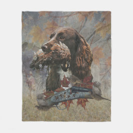 Manta Polar El Sprocker Spaniel, arte de perro de caza      