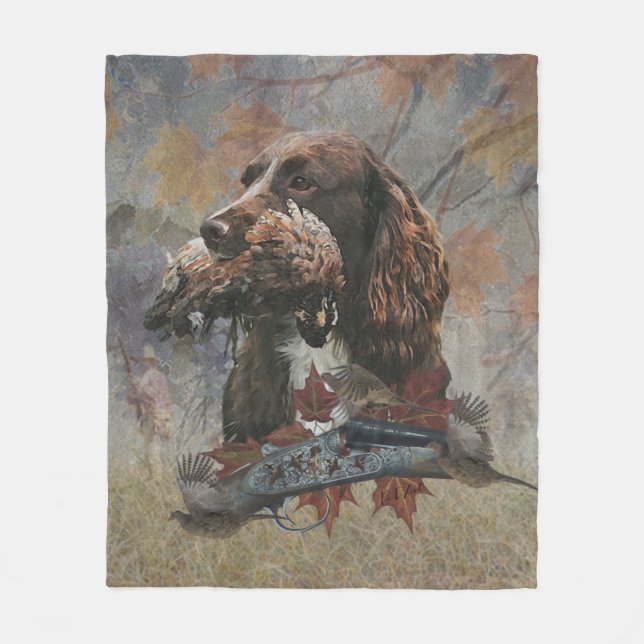 Manta Polar El Sprocker Spaniel, arte de perro de caza       (Anverso)