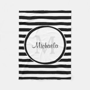 Manta Polar El toldo blanco negro liso raya nombre con