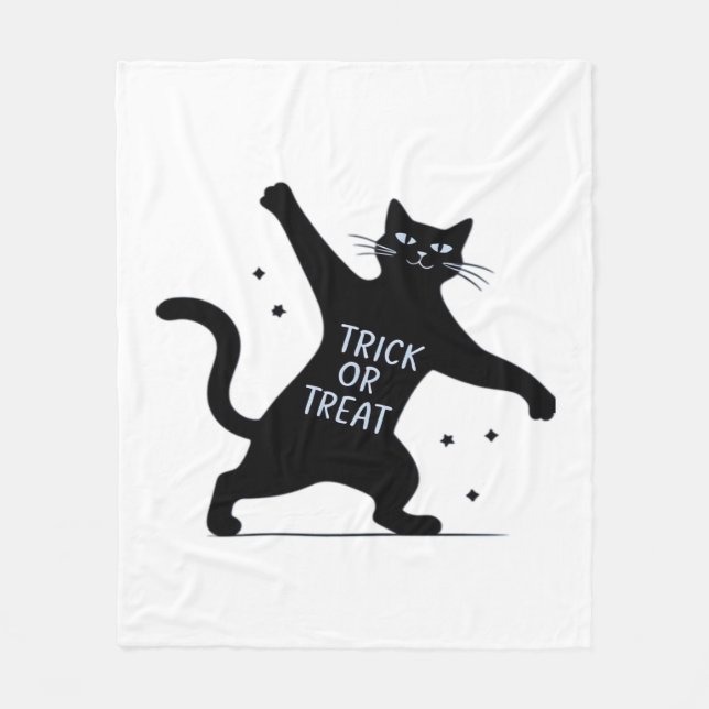 Manta Polar El trineo o el árbol Spooktacular del gato negro b (Anverso)