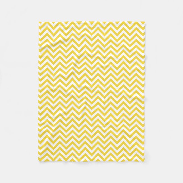 Manta Polar El zigzag amarillo y blanco raya el modelo de (Anverso)