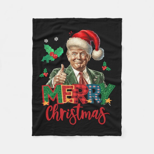 Manta Polar Elecciones de Trump 2024 Feliz Navidad Graciosa T (Anverso)