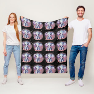 Manta Polar Elefante acuarela con diseño moderno y elegante