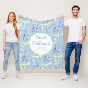 Manta Polar Elefante Bebé Con Baptismo Personal A Través De La