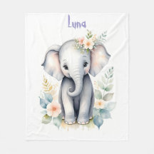 Elefante bebé floreciente