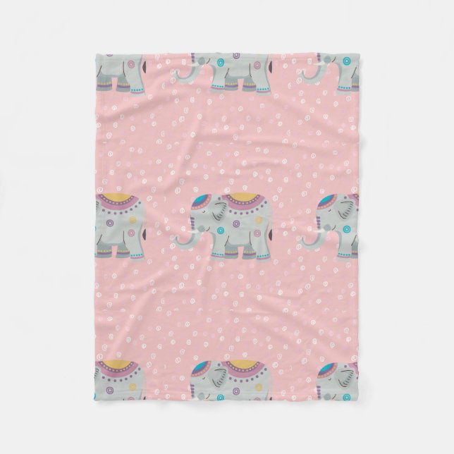 Manta Polar elefante bebé lindo para los niños (Anverso)