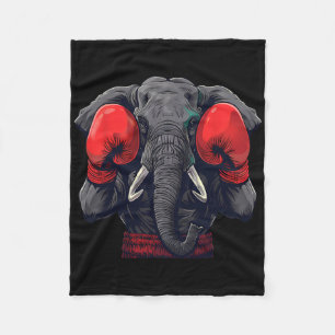 Manta Polar Elefante Boxeador Con Guantes De Boxeo Kickboxing