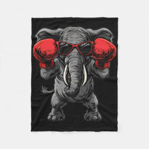 Manta Polar Elefante Boxeando Con Guantes De Boxeo Kickboxing