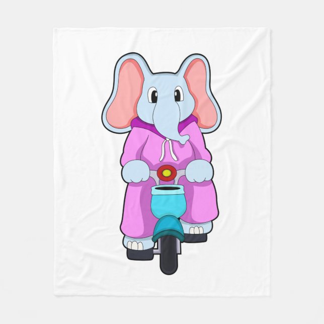 Manta Polar Elefante con bicicleta (Anverso)