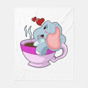 Manta Polar Elefante con Copa de Café