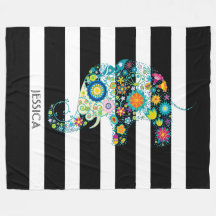 Elefante Cuto Y Bandas Negras Y Blancas