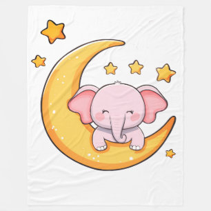 Manta Polar Elefante de bebé rosa