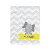 Elefante de Chevron amarillo gris personalizado