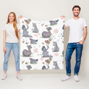 Manta Polar "Elefante de Elefante y Polka Hen"