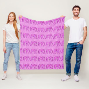 Manta Polar elefante de flores - orquídea y magenta