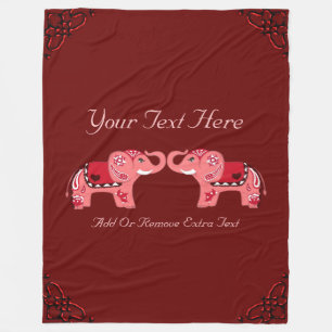 Manta Polar Elefante de la alheña (rojo/rosa)