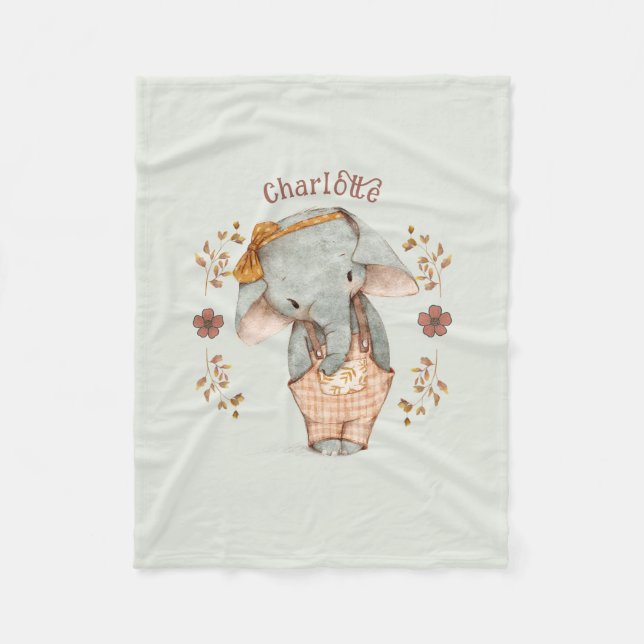 Manta Polar Elefante de Niña Pequeña (Anverso)