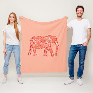 Manta Polar elefante de remolino fractal, naranja de coral y m