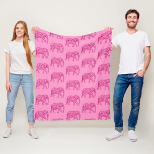 Manta Polar elefante de remolino fractal, rosa fucsia