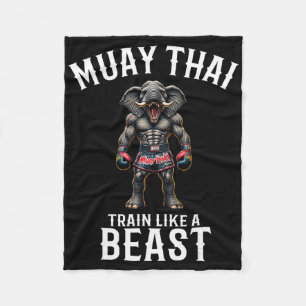 Manta Polar Elefante divertido de Muay Thai - Kickboxing y ele